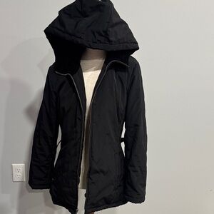 Jones New York Women's Black Hooded Jacket Vintage Small